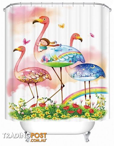Fairy Tale Flamingos Shower Curtain - Curtain - 7427046041331