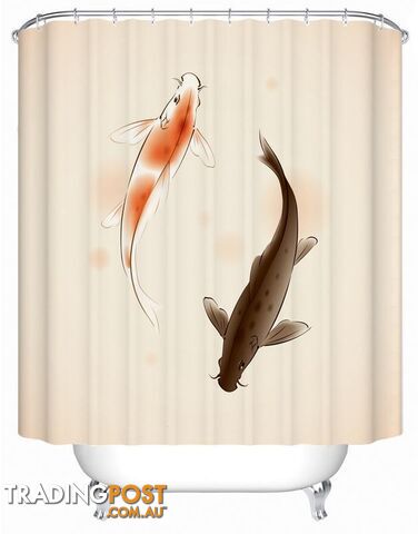 A Pair Of Carp Fish Shower Curtain - Curtain - 7427045924321