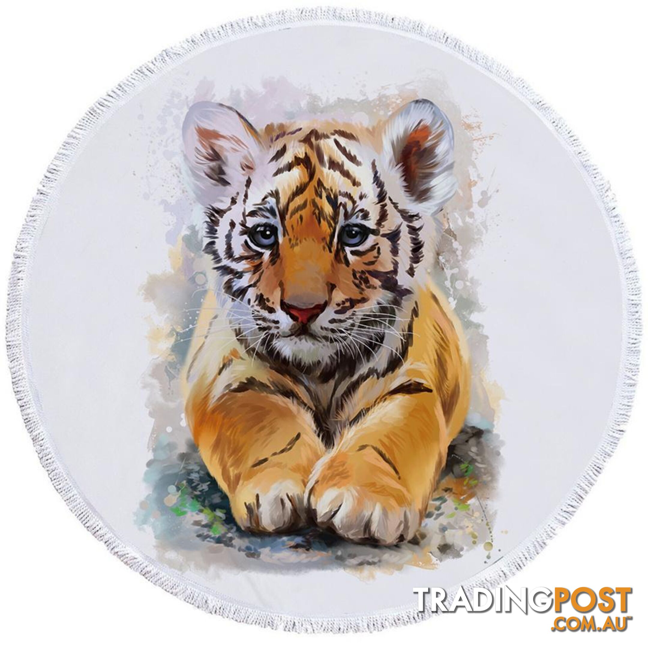 Painted Tiger Puppy Beach Towel - Towel - 7427046306713