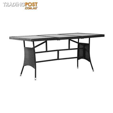 Garden Table Black 170 X 80 X 74 Cm Poly Rattan - Unbranded - 8718475601616