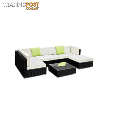 7 Piece Outdoor Furniture Set Wicker Sofa Lounge - Gardeon - 7427005869945