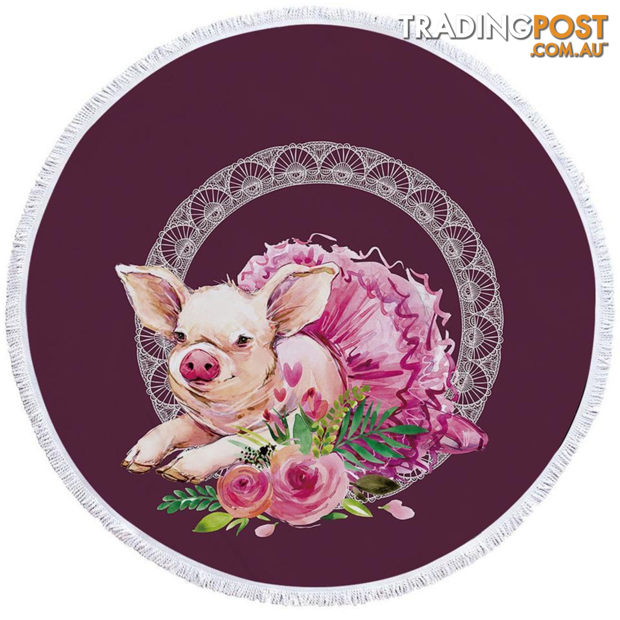 Ballerina Pig Beach Towel - Towel - 7427046319713