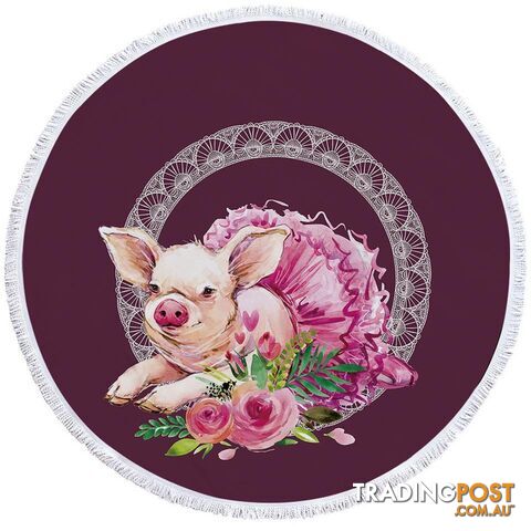 Ballerina Pig Beach Towel - Towel - 7427046319713