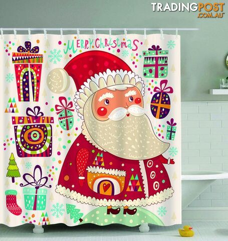 Colorful Santa Claus Shower Curtain - Curtain - 7427046020534
