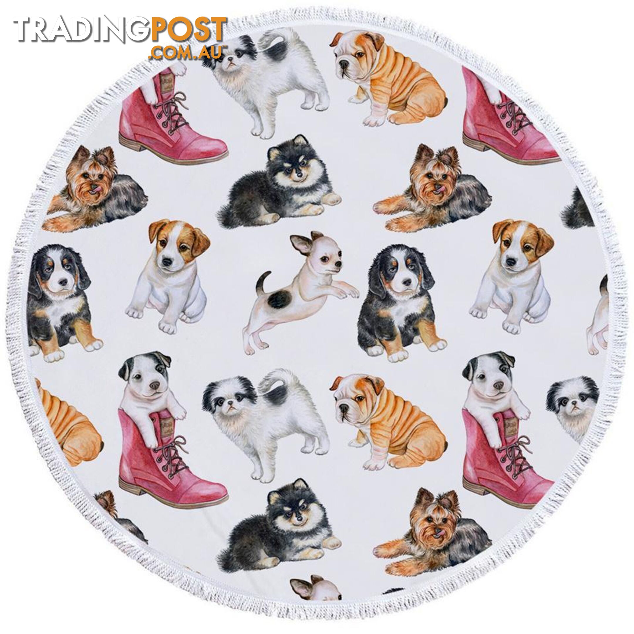 Dogs Puppies Beach Towel - Towel - 7427046306379