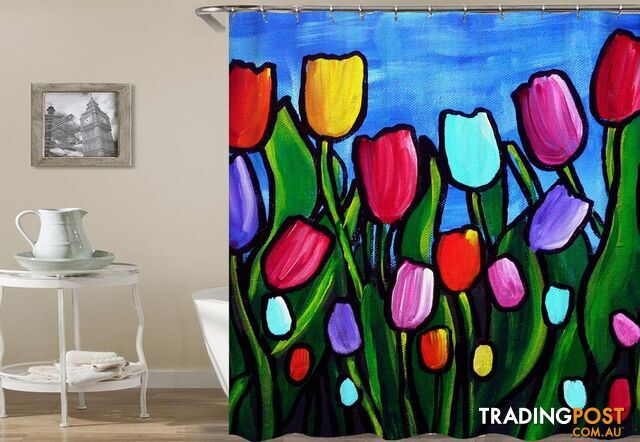 Tulips Painting Shower Curtain - Curtain - 7427005912764