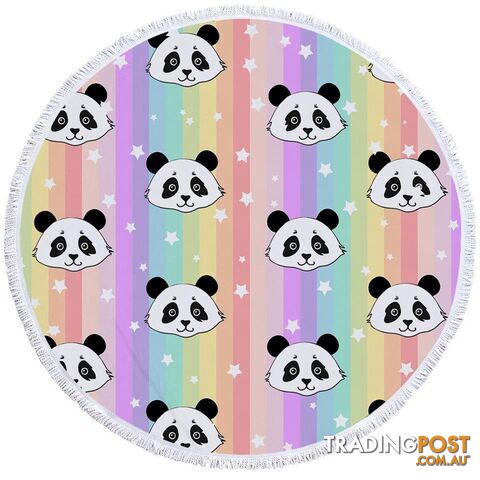 Rainbow Pandas Beach Towel - Towel - 7427046305808