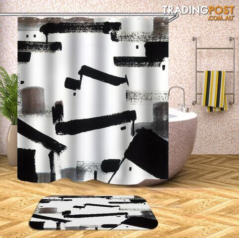 Art Paint Black And White Shower Curtain - Curtain - 7427045944657