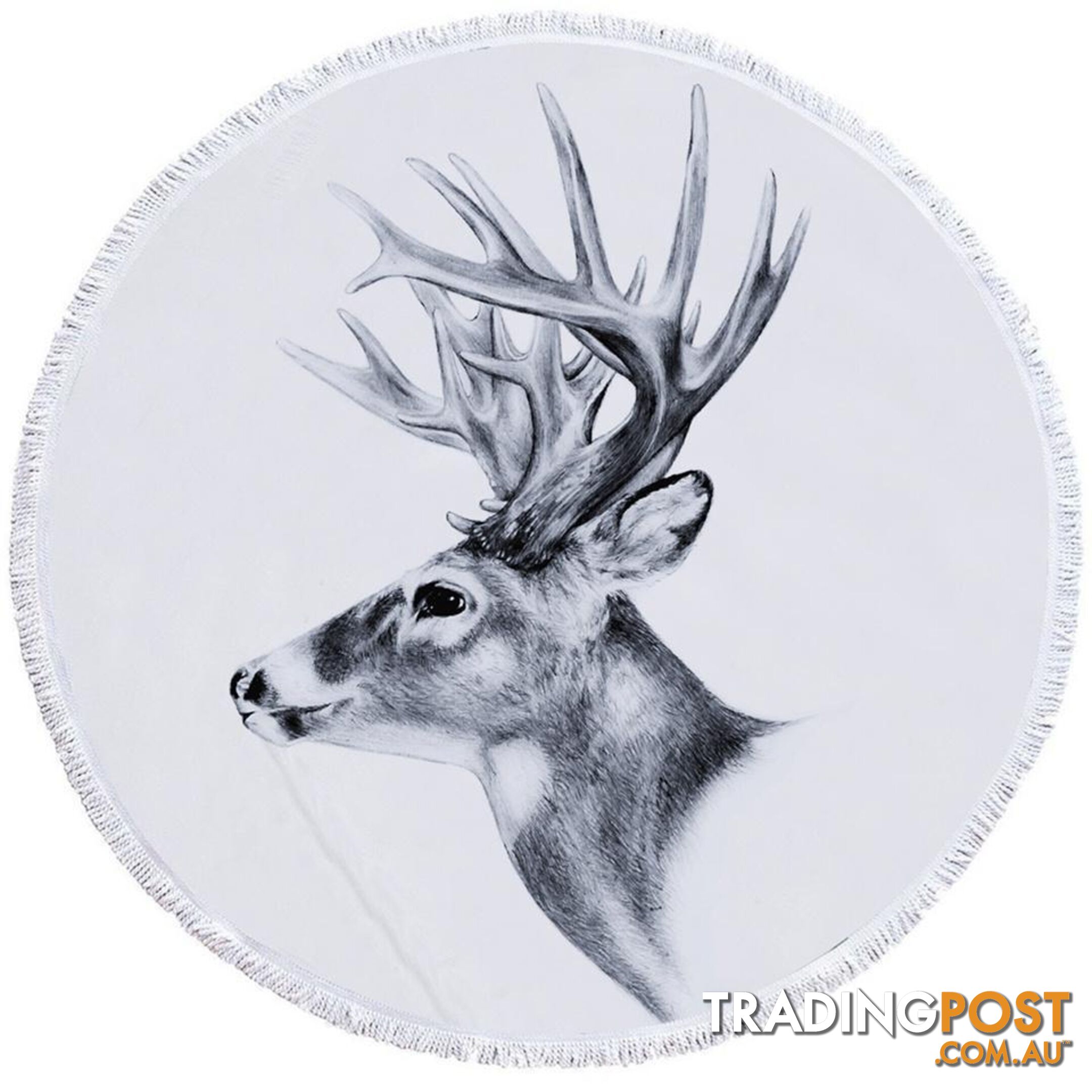 Black and White Deer Beach Towel - Towel - 7427046307727