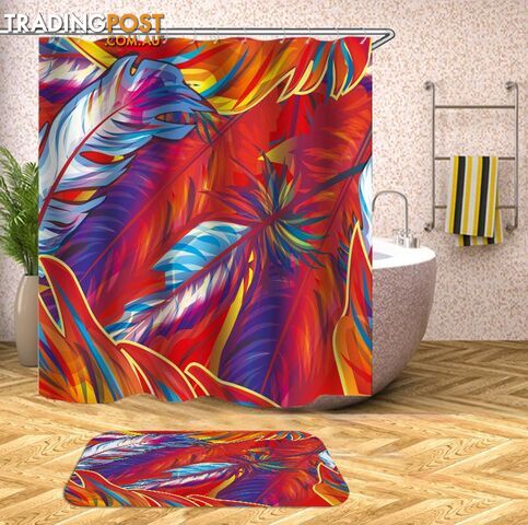 Fire Colors Feathers Shower Curtain - Curtains - 7427045968806