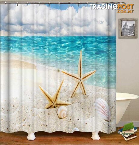 Two Starfish On The Beach Shower Curtain - Curtains - 7427046067997