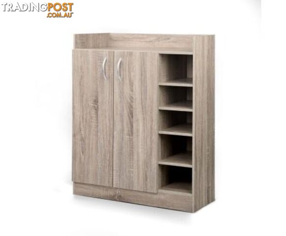 2 Doors Shoe Cabinet Storage - Wood - Artiss - 4344744420288