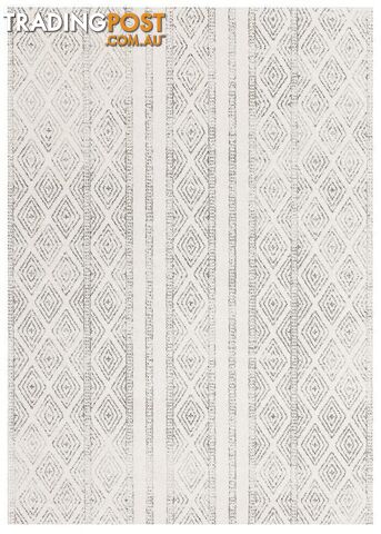 Oasis Salma White And Grey Tribal Rug - Unbranded - 9375321845212