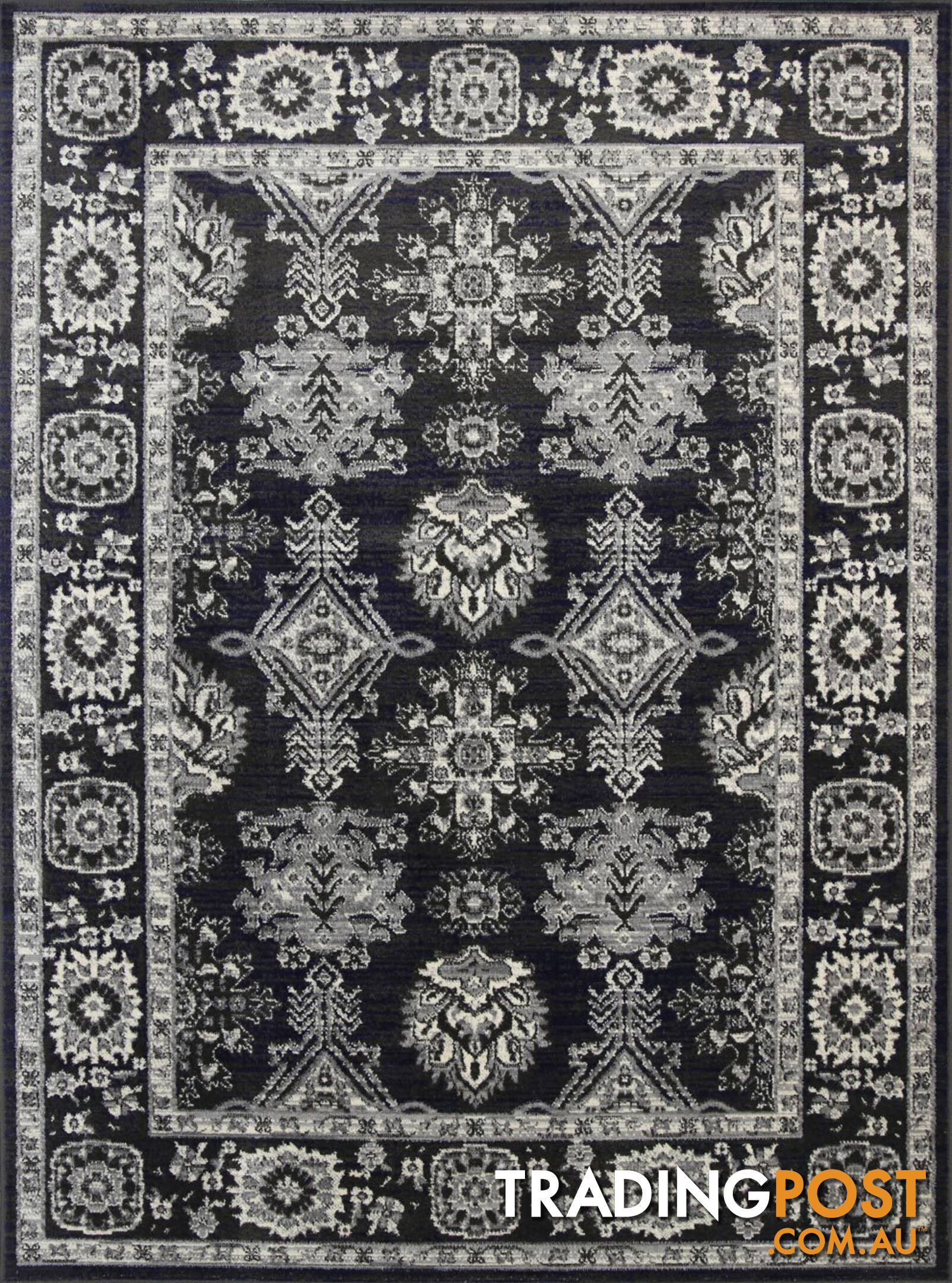 Old World Ziegler Navy Grey Rug - Unbranded - 9476062046712