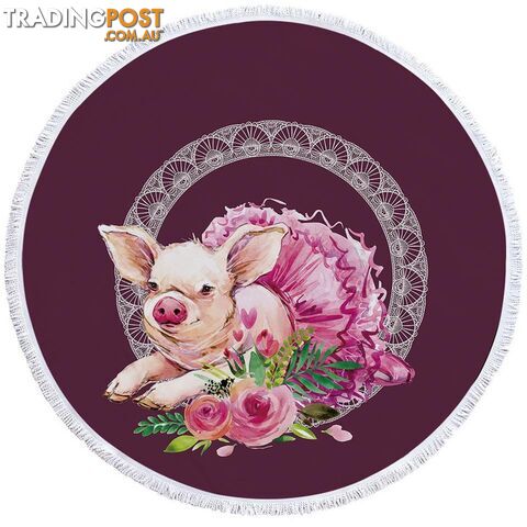 Ballerina Pig Beach Towel - Towel - 7427046319706