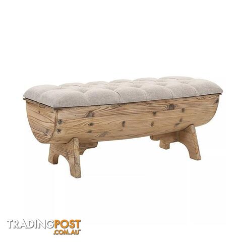 Storage Bench 103 X 51 X 44 Cm Solid Wood And Fabric - Bench - 7427046166775