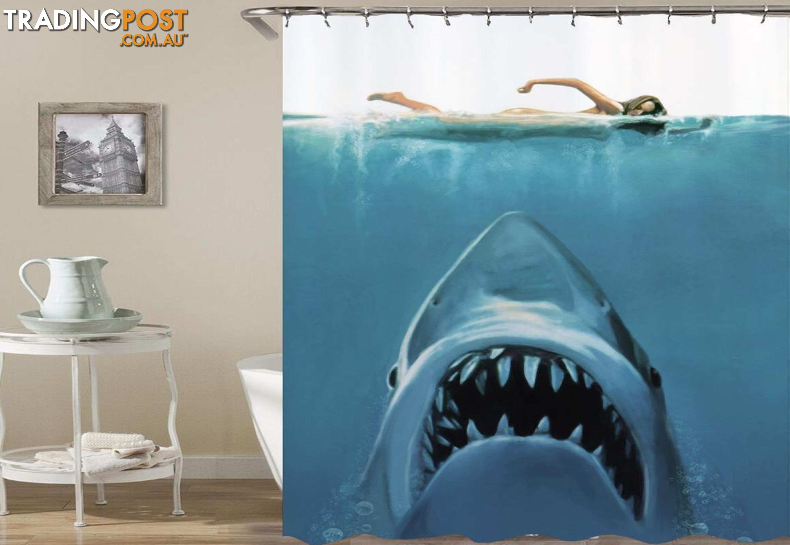 Shark Attack! Shower Curtain - Curtain - 7427005897153