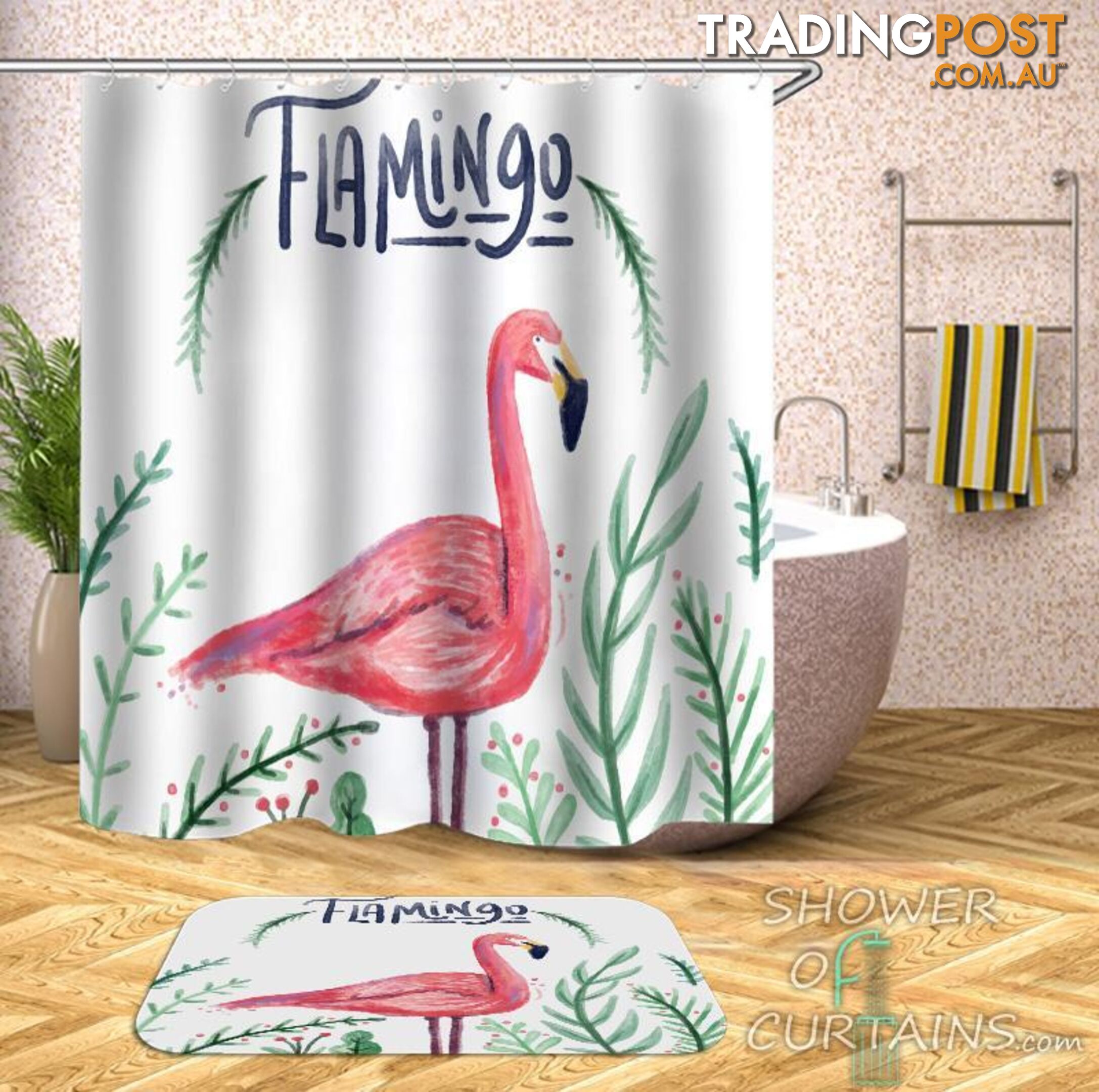 Flamingo Shower Curtain - Curtain - 7427046236232