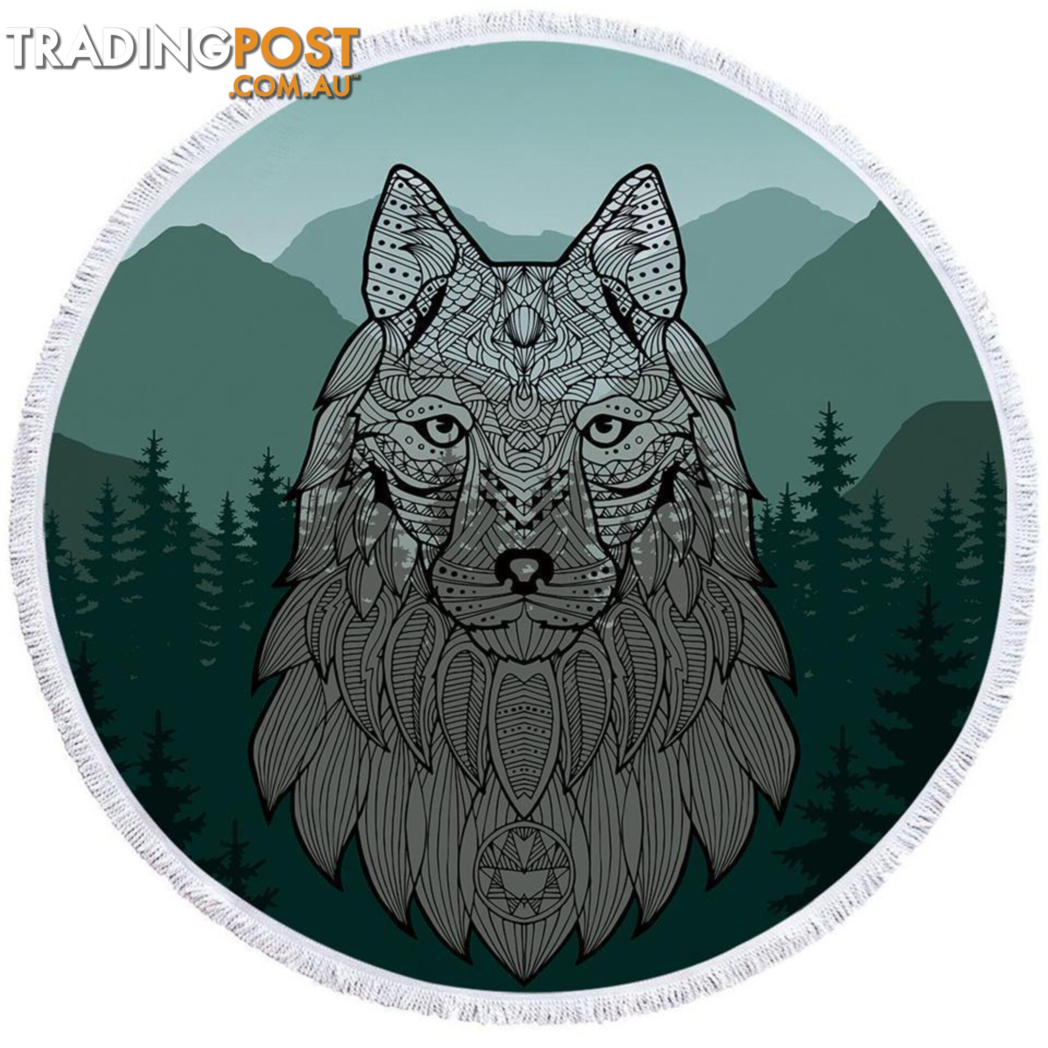 Indian Wolf Beach Towel - Towel - 7427046309141