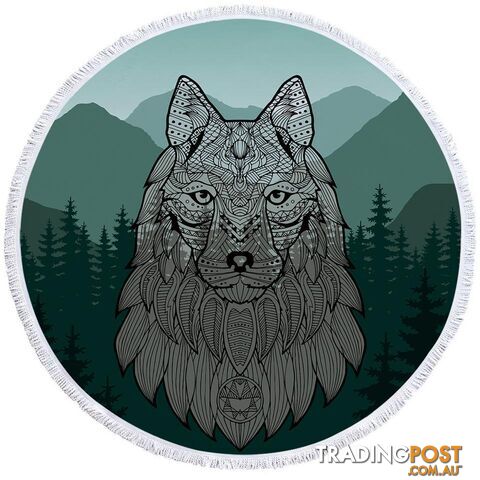 Indian Wolf Beach Towel - Towel - 7427046309141