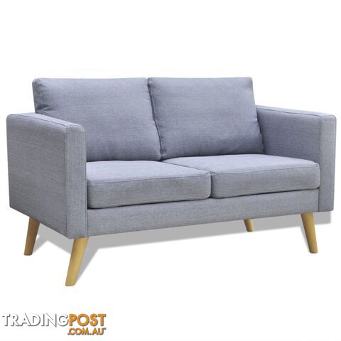 2-Seater Fabric Sofa - Light Grey - Unbranded - 4326500434333