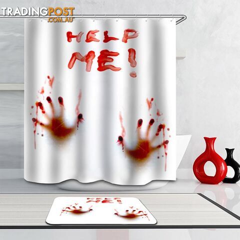 "Help Me(!)" Bloody Hands Shower Curtain - Curtain - 7427005917189