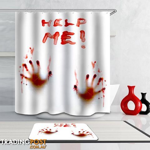 "Help Me(!)" Bloody Hands Shower Curtain - Curtain - 7427005917189