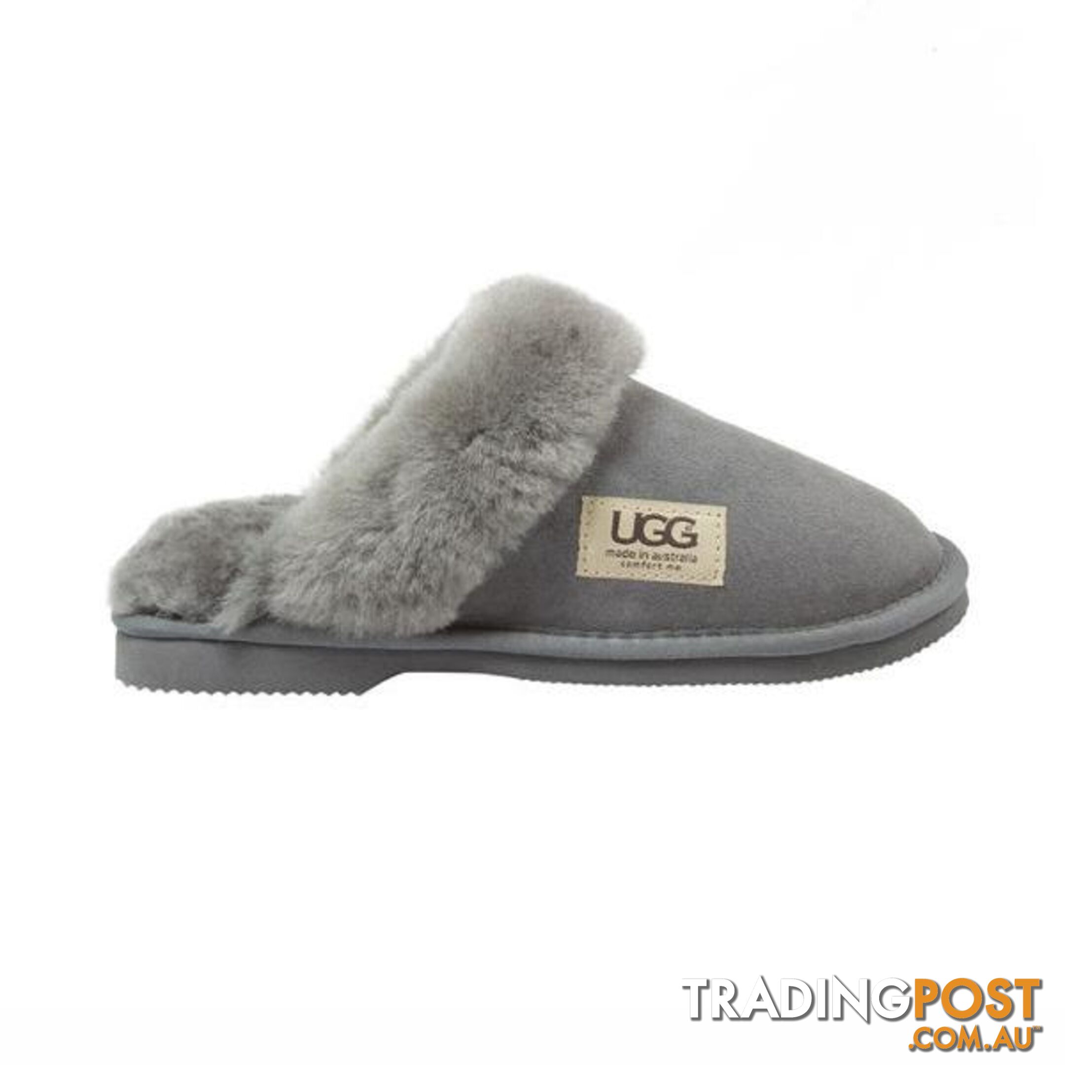 UGG Merino Sheepskin Fur Trim Scuff Memory Foam Grey - UGG - 822427523920