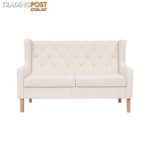 Sofa Set 2 Pcs Fabric Cream White - Sofa Set - 8718475590033