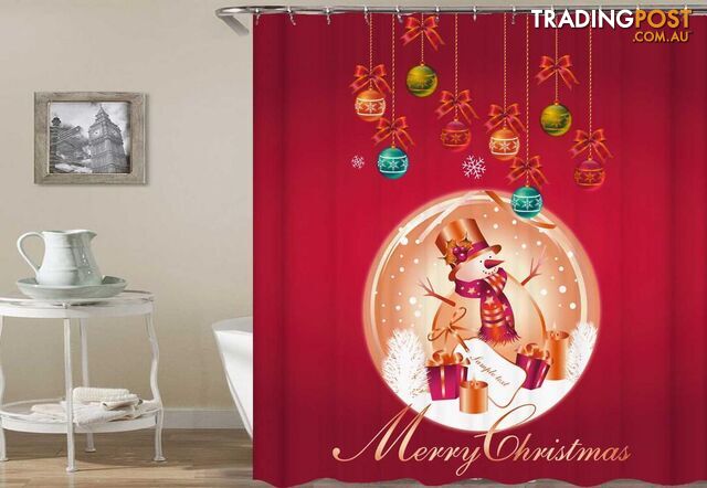 Warm Red Merry Christmas Shower Curtain - Curtains - 7427046066259