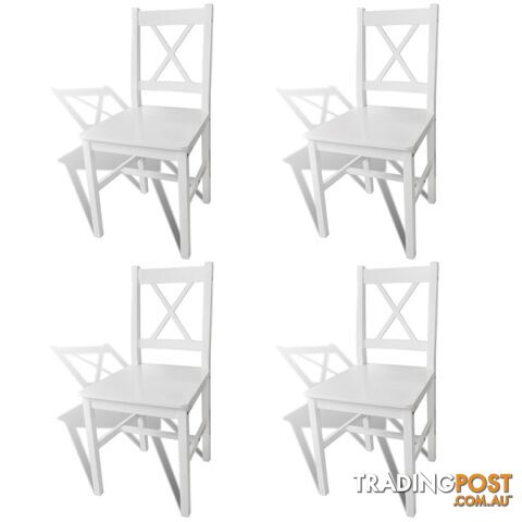 Wood Dinning Chair (Set of 4) - White - Unbranded - 4326500432353