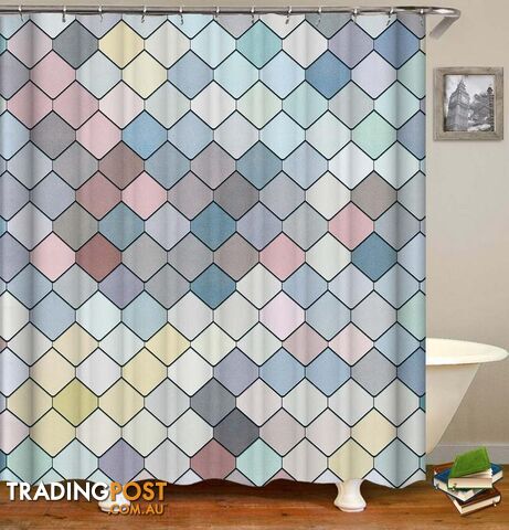 Colorful Tiles Shower Curtain - Curtain - 7427046137898