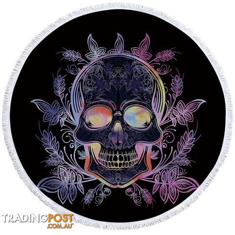 Dark Skull and Leaves Beach Towel - Towel - 7427046319768