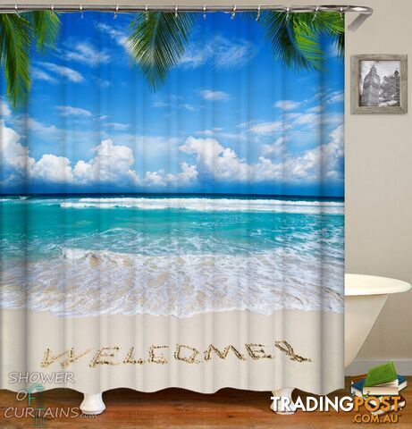 Welcome Beach Shower Curtain - Curtain - 7427046283304