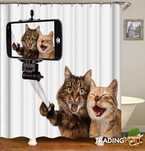 Cats Taking A Selfie Shower Curtain - Curtain - 7427045921702