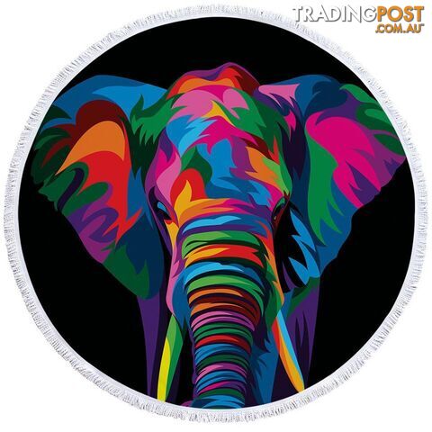 Colorful Elephant Beach Towel - Towel - 7427046323673