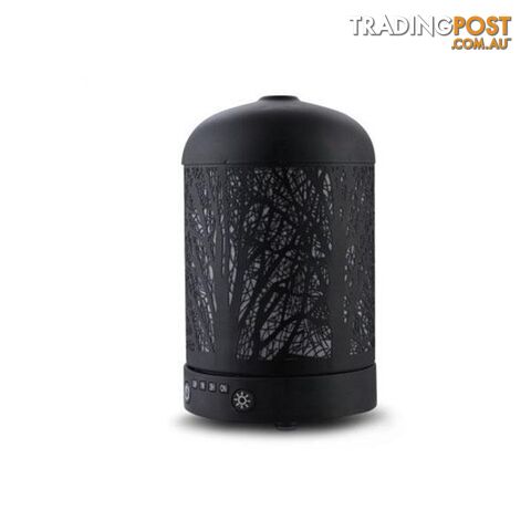 Aroma Diffuser LED Night Light Black Forrest Pattern 100ml - Devanti - 9350062243039