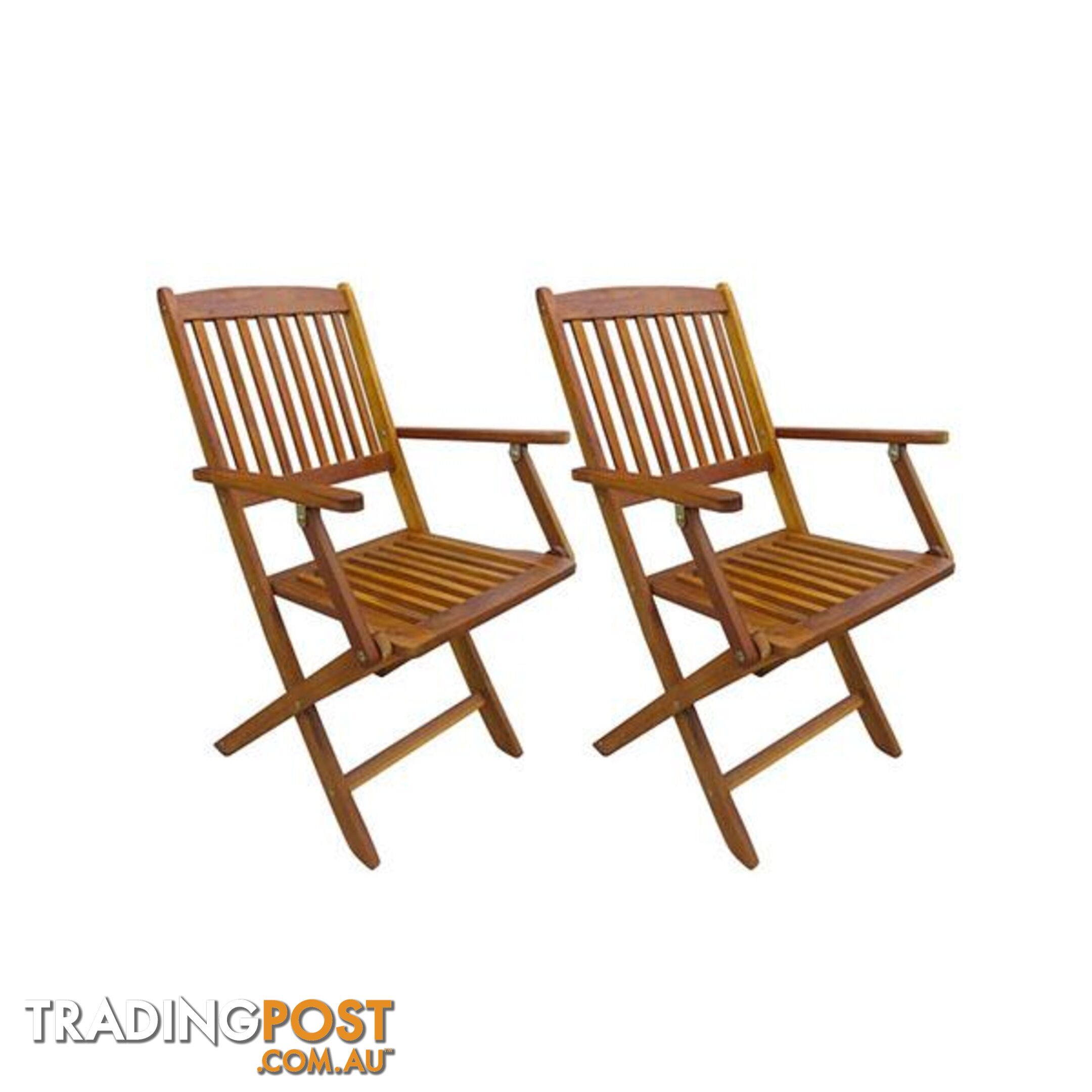 Folding Outdoor Chairs 2 Pcs Solid Acacia Wood - Unbranded - 8718475562580