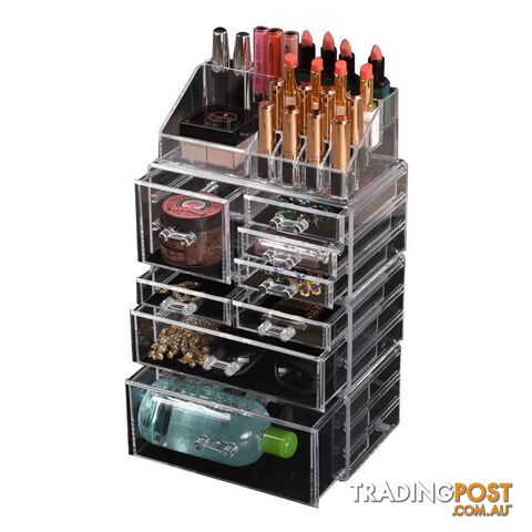 Cosmetic 8 Drawer Makeup Organizer Storage Jewellery Box Acrylic - Unbranded - 787976599928
