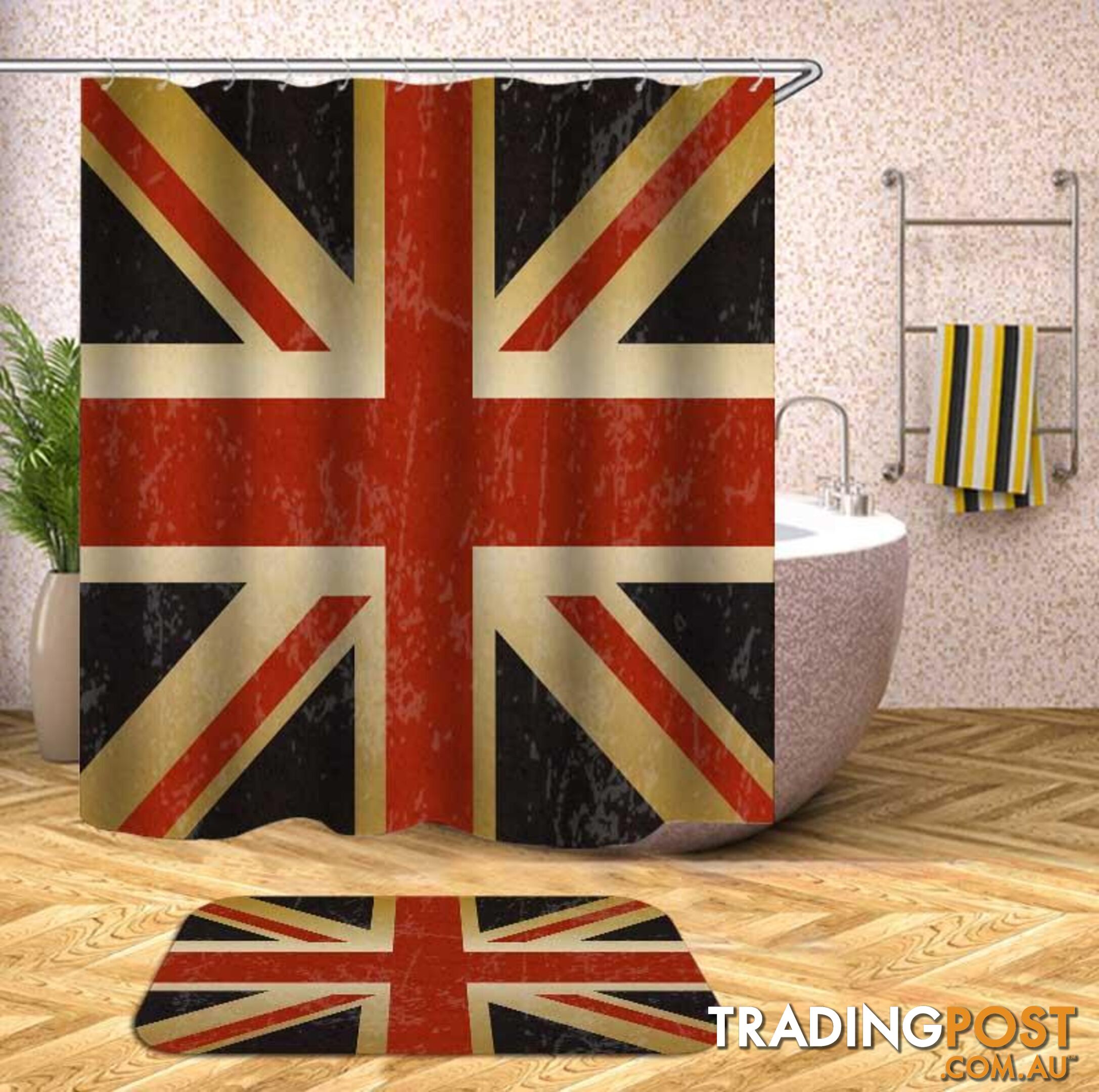 Rough United Kingdom Flag Shower Curtain - Curtain - 7427046085069