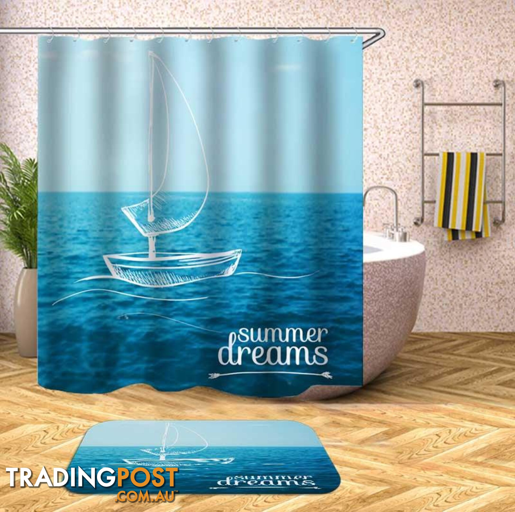 Summer Dreams On A Boat Shower Curtain - Curtain - 7427046047296