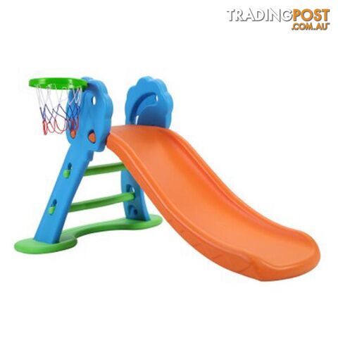 Kids Slide With Basketball Hoop With Ladder Base Toddler Play - Keezi - 9350062236802