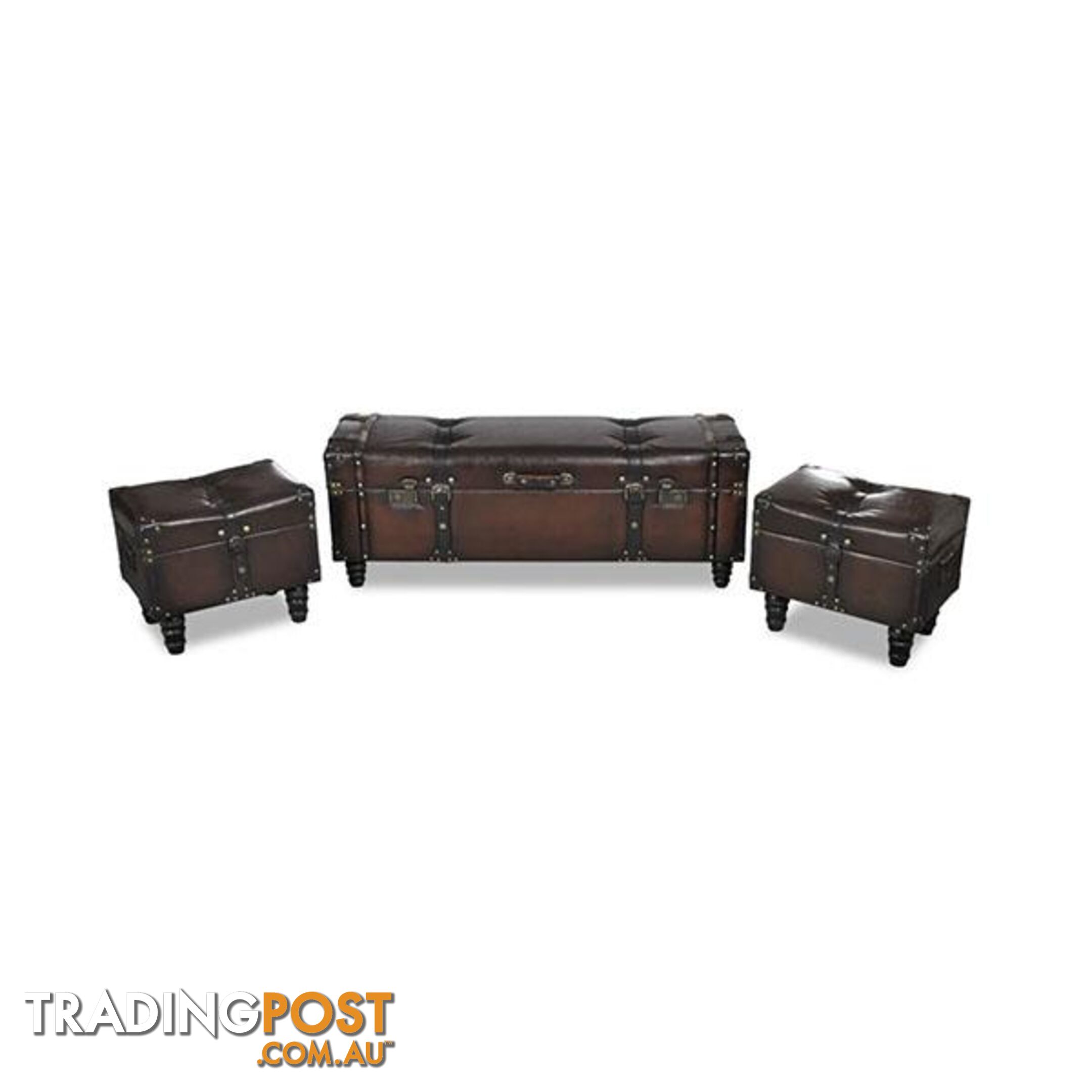 Storage Bench Set Brown 3 Pieces - Bench - 8718475855248