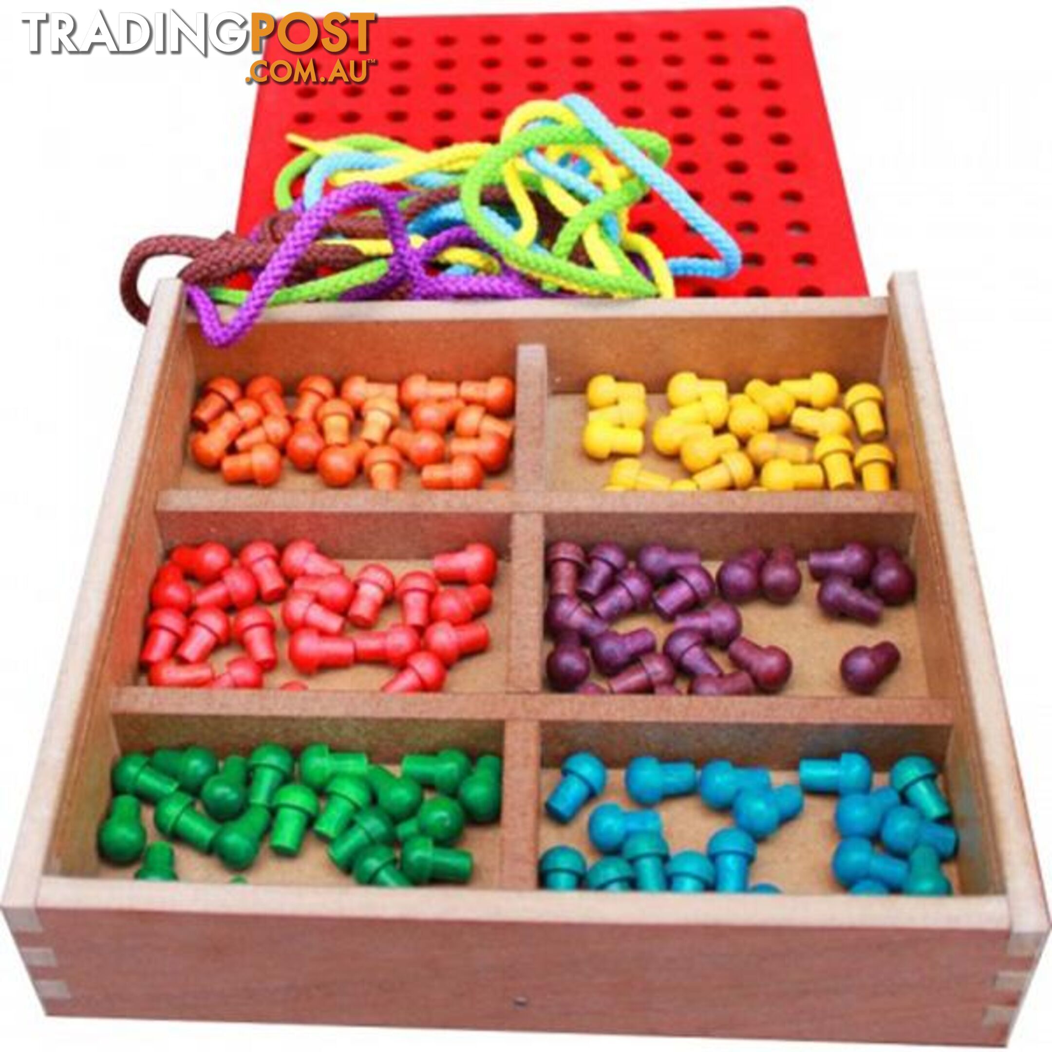 Froebel Peg and Lacing Board - Qtoys - 8936074264722