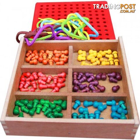 Froebel Peg and Lacing Board - Qtoys - 8936074264722