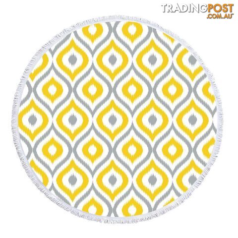 Yellow and Grey Moroccan Style Beach Towel - Towel - 7427046334754