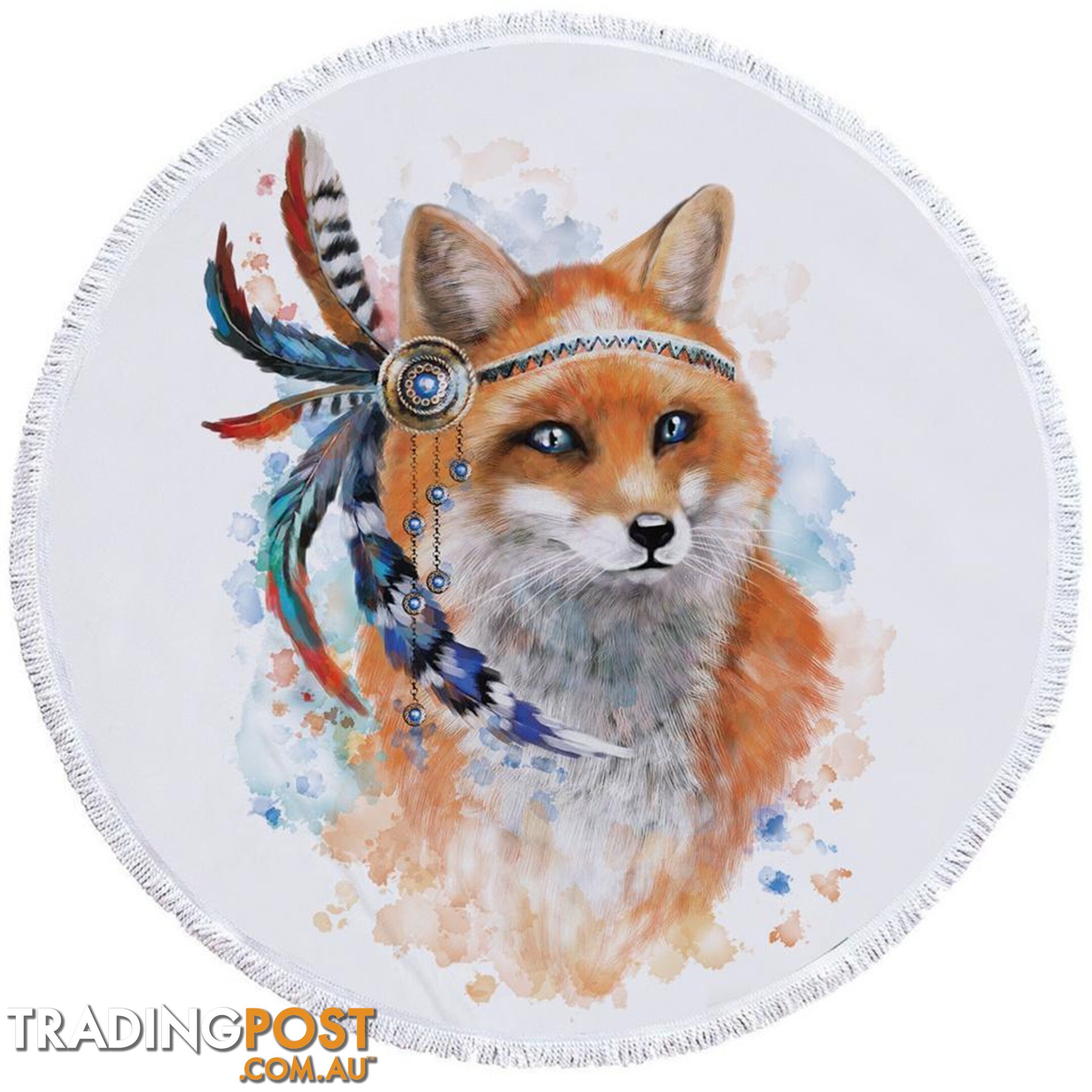 Native American Fox Beach Towel - Towel - 7427046307741