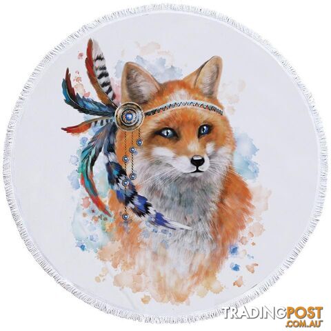 Native American Fox Beach Towel - Towel - 7427046307741