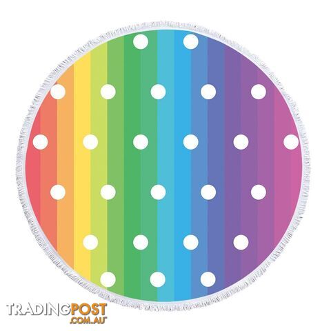 Rainbow Polka Dot Beach Towel - Towel - 7427046334808