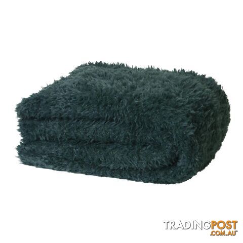 Eve Fur Knitted Throw 130x160cm Eden Green - Unbranded - 7427046153348